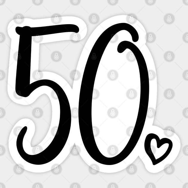 50th Birthday Gift for Women - 50 Years Old, Cute Number 50 - 50th